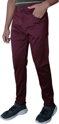P S Traders Regular Fit Men Maroon Trousers