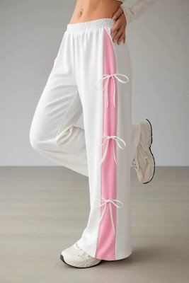 Utpalam Loose Fit Women White, Pink Trousers