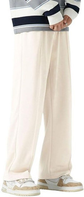 SAVAYO Regular Fit Men Cream Trousers