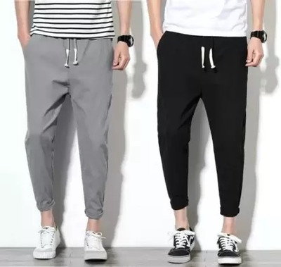 dressbiz Solid Men Grey, Black Track Pants