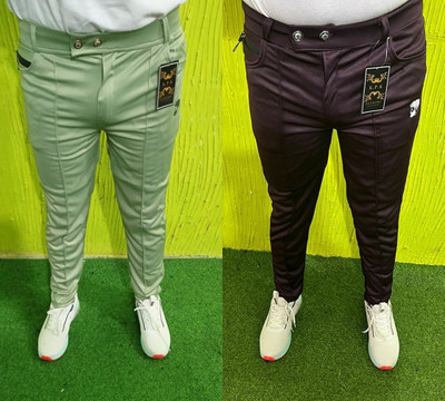 Achalnath Enterprises Regular Fit Men Green, Purple Trousers