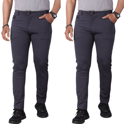 RKM STORE Solid Men Grey, Grey Track Pants