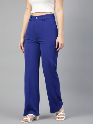 KOTTY Regular Fit Women Dark Blue Trousers