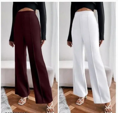 SRG ECOM Relaxed Women Maroon, White Trousers