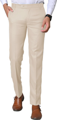 Satystyle Regular Fit Men Cream Trousers
