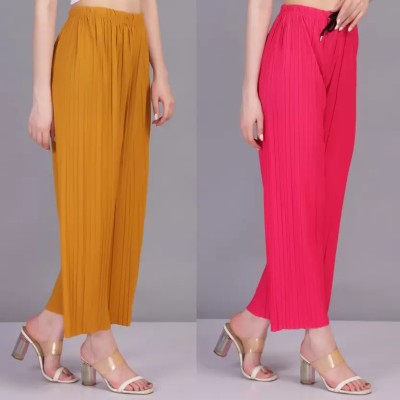 IRHA Regular Fit Women Yellow, Pink Trousers