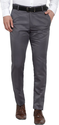 AS FASHION Slim Fit Men Grey Trousers