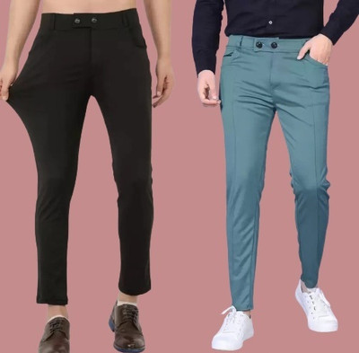 Achalnath Enterprises Regular Fit Men Blue, Black Trousers