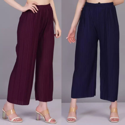 IRHA Regular Fit Women Purple, Blue Trousers