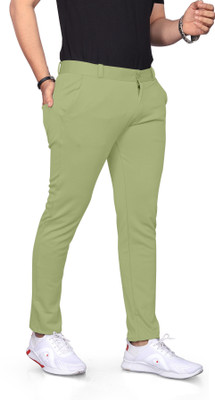 karm creation Slim Fit Men Light Green Trousers