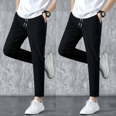 PHH BLUE BEAUTY Solid Men Black, Black Track Pants