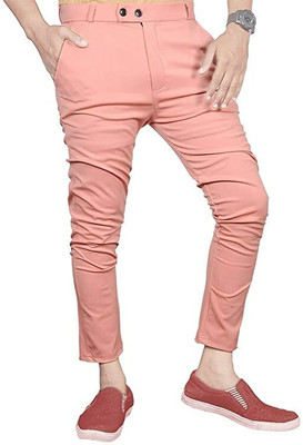 COMBRAIDED Regular Fit Men Pink Trousers