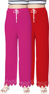 SP FASHION Straight Fit Women Red, Pink Trousers