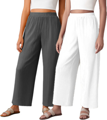 Fabricalign Relaxed Women Grey, White Trousers