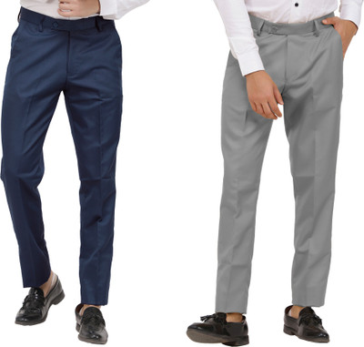 LAHSUAK Regular Fit Men Grey Trousers