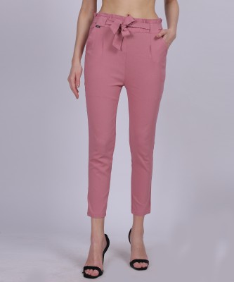 AUMBE Straight Fit Women Pink Trousers