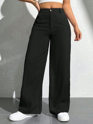 CHALODIA Slim Fit Women Black Trousers