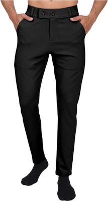 ynam Slim Fit Men Black Trousers