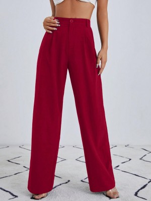 NUCOUTHS the style you love Regular Fit Women Maroon Trousers