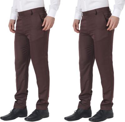 Maleno Regular Fit Men Brown Trousers