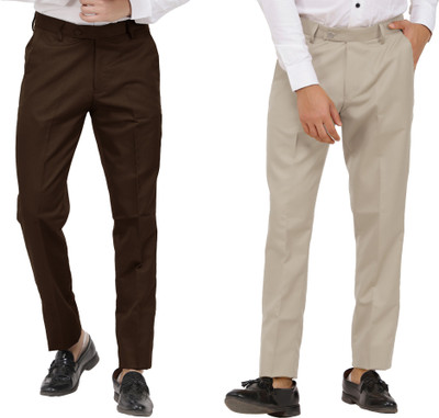 LAHSUAK Regular Fit Men Brown, Brown Trousers