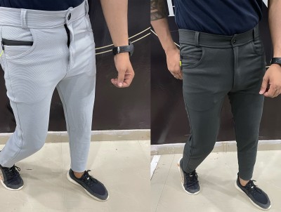 We Perfect Slim Fit Men Grey Trousers