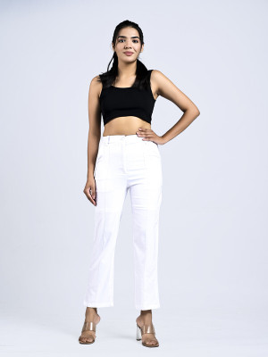 Rekha Creation Regular Fit Women White Trousers