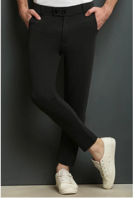 ynam Slim Fit Men Black Trousers