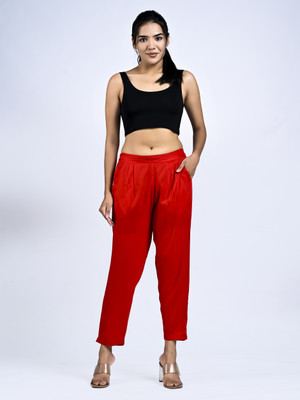 AlkaCreation Regular Fit Women Red Trousers