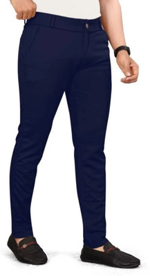 lapataclub Slim Fit Men Blue Trousers