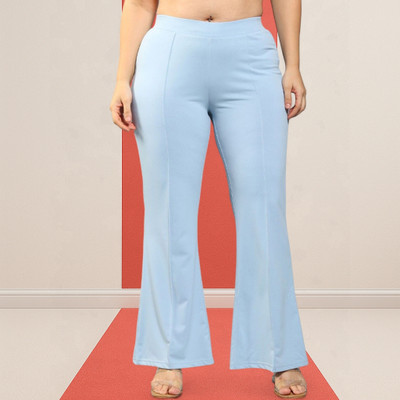 Looksky Loose Fit Women Light Blue Trousers
