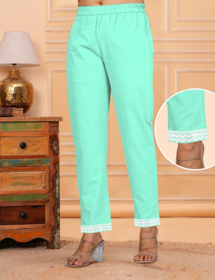 FazooRoyale Regular Fit Women Green Trousers