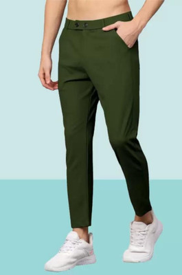 We Perfect Slim Fit Men Green Trousers