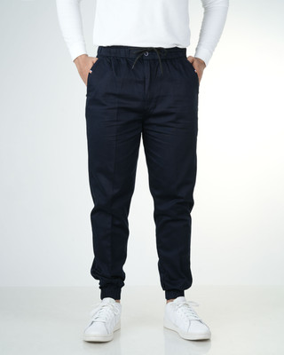 Ho Bindaass Solid Men Dark Blue Track Pants