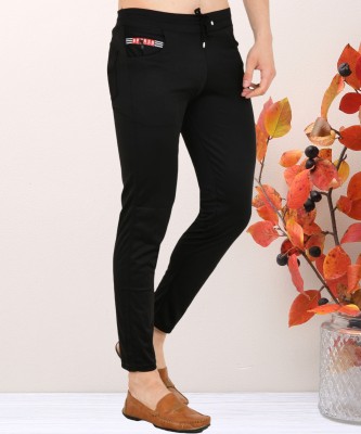 Jeancherry Solid Men Black Track Pants