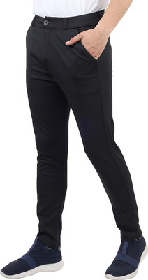 lapataclub Slim Fit Men Black Trousers