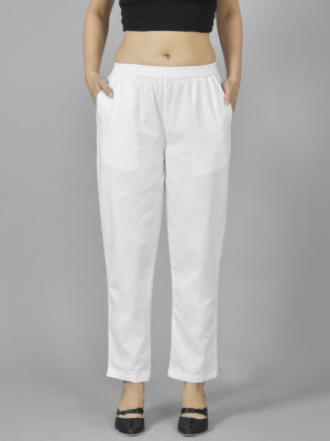 QuaClo Regular Fit Women White Trousers
