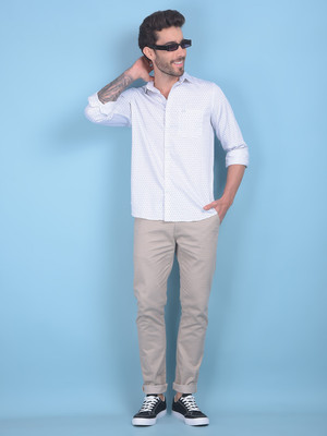 CRIMSOUNE CLUB Slim Fit Men Beige Trousers