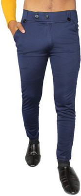 RAOSHAB Regular Fit Men Dark Blue Trousers