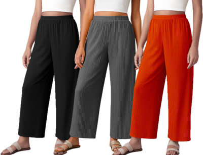 Fabricalign Relaxed Women Red, Grey, Black Trousers