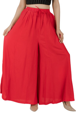 AARMAD Flared Women Red Trousers