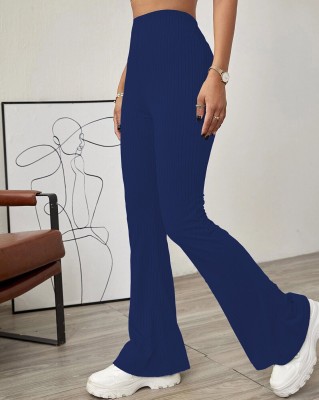 Elwik Slim Fit Women Dark Blue Trousers