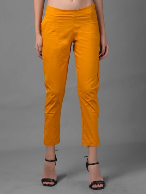 Dollar Missy Regular Fit Women Yellow Trousers