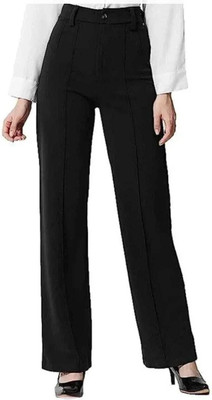 Thread Aura Regular Fit Women Black Trousers