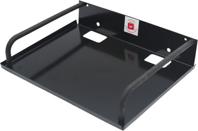LAZYwindow Iron Set Top Box Stand/Premium Wall Mount Router Holder (Black) | 22 x 17.5cm Iron Wall Shelf(Number of Shelves - 1, Black)