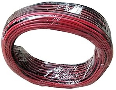 StrawHat  TV-out Cable Flexible 2 Core PVC Insulated Copper Speaker Wire For Home Stereo Uses(10 Meter)(Red&Black, For Home Theater, 10 m)