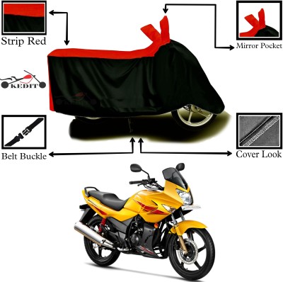 DeepShakshi AUTOMOTIVE Two Wheeler Cover for Hero(Karizma ZMR, Red, Black)