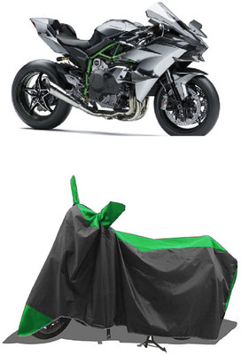 SUGASHRI Waterproof Two Wheeler Cover for Kawasaki(Ninja H2R, Green, Black)