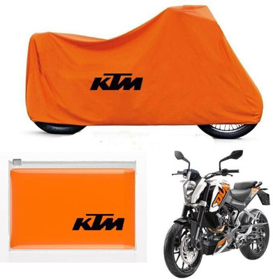 DeepShakshi AUTOMOTIVE Waterproof Two Wheeler Cover for KTM, Universal For Bike(Duke 200, Orange)