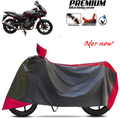 SK AUTO Waterproof Two Wheeler Cover for TVS, Hero, Honda, Bajaj(Red, Black)